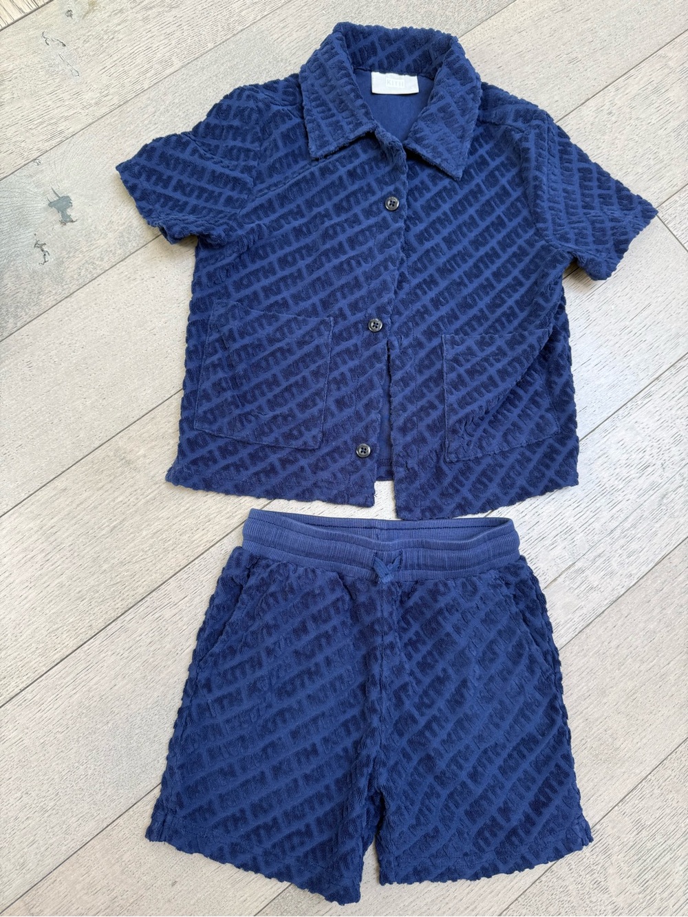 Kith Navy Textured Short-Sleeve Pajama Set